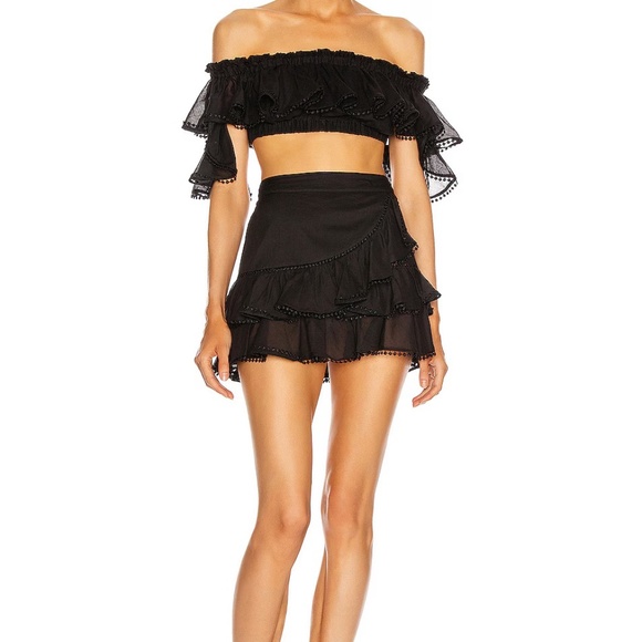 NWT $297 CHARO RUIZ IBIZA Black Negro Mini High Waist Fera SKIRT SIZE XS - Picture 2 of 5